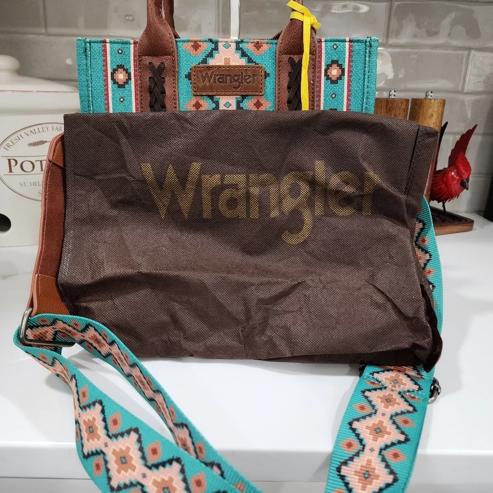 WRANGLER SOUTHWESTERN CANVAS TOTE/SACHEL BAG